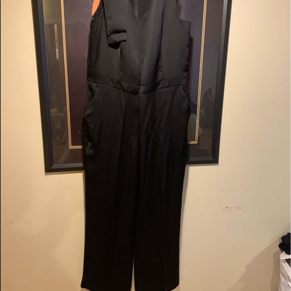 Black satin jumpsuit